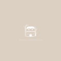 House hand-drawn icon. Vector illustration of a building in a simple cartoon Scandinavian style. White sketch drawing on a pastel Royalty Free Stock Photo