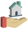 House Hands Isolated Isometric Vector icon which can easily modify or edit