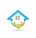House and handshaking vector image logo Royalty Free Stock Photo