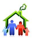 House and happy family illustration design Royalty Free Stock Photo