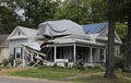 House that has been damaged badly by a Tornado