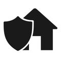 House health care. Shield with a checkmark in the middle Protection vector illustration