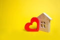 House with a heart. House of lovers. Affordable housing for young families. Accommodation for lovers of couples. Royalty Free Stock Photo