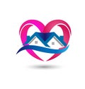 House heart real estate, icon vector