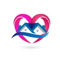 House heart real estate, icon vector