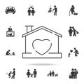 House with heart shape within icon. Detailed set of human body part icons. Premium quality graphic design. One of the collection i Royalty Free Stock Photo