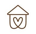 House with heart shape within, love home symbol, vector Family support love. Housing concept. Can be used for topics Royalty Free Stock Photo