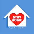 House with heart for stay home concept design