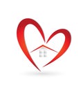 House and heart swoosh logo Royalty Free Stock Photo
