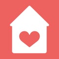 House with heart vector icon. Royalty Free Stock Photo