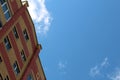 Upper floors of a high-rise building against the sky