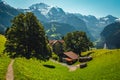 House on the hill with amazing view, Lauterbrunnen valley, Switzerland