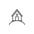 House on the hill line icon Royalty Free Stock Photo
