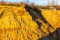 House on a hillside collapse quarry canyon erosion