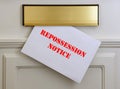 House, Home or Car repossession notice