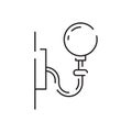 House, home decoration vector line icon. Curtain outline, Interior material on white background. Lighting products