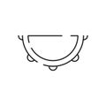 House, home decoration vector line icon. Curtain outline, Interior material on white background. Lighting products