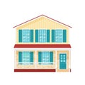 House, home facade. Vector illustration in flat design. Royalty Free Stock Photo