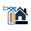 house, home, fire extinguisher, home extinguisher icon