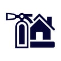 house, home, fire extinguisher, home extinguisher icon