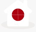 House home icon with Japan flag in puzzle