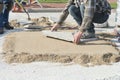 House or Home Improvement, Laying Stone Patio Landscaping Royalty Free Stock Photo