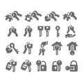 House and home keys vector icon set Royalty Free Stock Photo