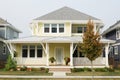 House Home New Bright Yellow Exterior Front Elevation Roof Details Royalty Free Stock Photo