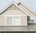 House Home New Pastel Biege Exterior Front Side Elevation Roof Details Royalty Free Stock Photo