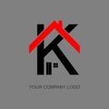 House, home, real estate logo letter k Royalty Free Stock Photo