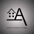A House, home, real estate logo letter.House home logo, real estate logotype, architecture symbol. home icon symbol illustration. Royalty Free Stock Photo