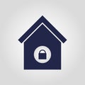 House or home security isolated flat icon