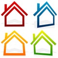 House home, suburban, residential building, real estate icons