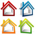 House home, suburban, residential building, real estate icons
