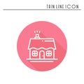 House and home thin line icon. Outline decorated pictogram element. Vector flat style linear icon. Isolated logo Royalty Free Stock Photo