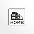 House. Home. Vector icon. Black-white illustration