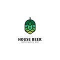 House with hops logo design, house beer logo, brewery, modern, emblems, vector, template