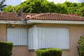 House with hurricane shutters Royalty Free Stock Photo