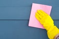 House hygiene home cleaning hand yellow glove wipe