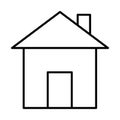 House icon black contour on white background of illustr