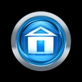 House icon blue with metallic Royalty Free Stock Photo