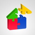 House icon, combined from pazzles Royalty Free Stock Photo