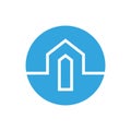 House icon design, home property logo template, flat vector illustration Royalty Free Stock Photo