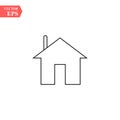 House icon with door, outline design vector