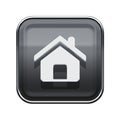 House icon glossy grey.