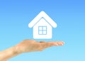 House icon in the hand Royalty Free Stock Photo