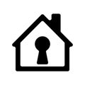 House Icon with Keyhole Inside Royalty Free Stock Photo