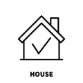 House icon or logo in modern line style.