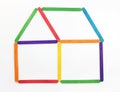 House icon made colorful wood Royalty Free Stock Photo