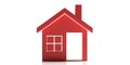 House icon red isolated on white background, Housing project concept. 3d illustration Royalty Free Stock Photo